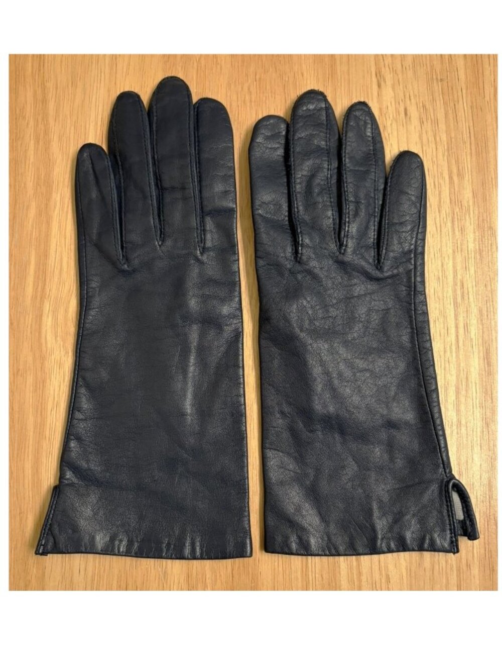 Fownes Women's Navy Buttery Soft Leather Fully Lined Gloves WPL 9522 Size 7